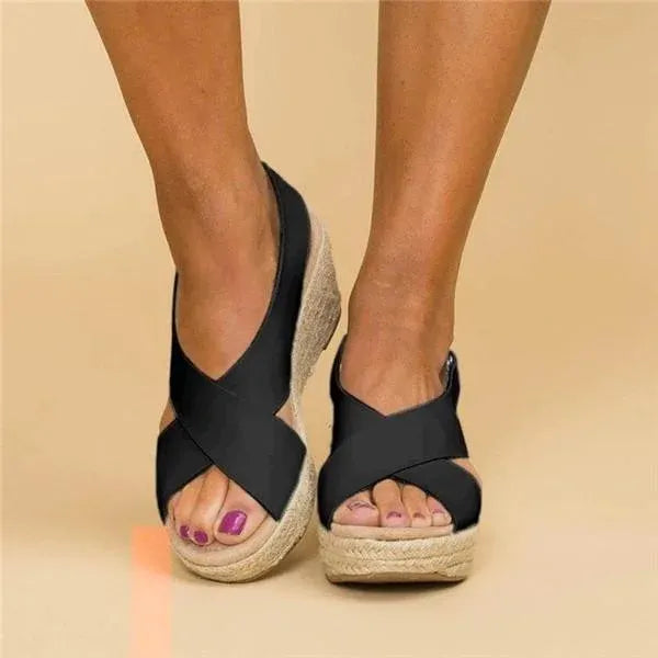Women’s Crisscross Strap Wedge Sandals
