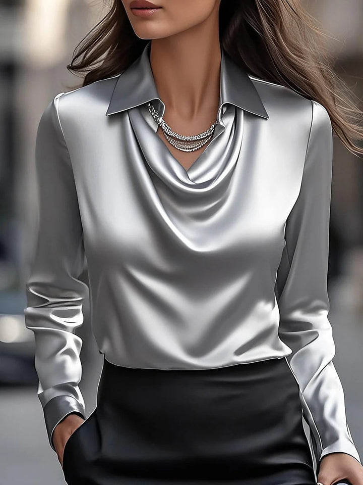Women’s Cowl Neck Long-Sleeve Blouse