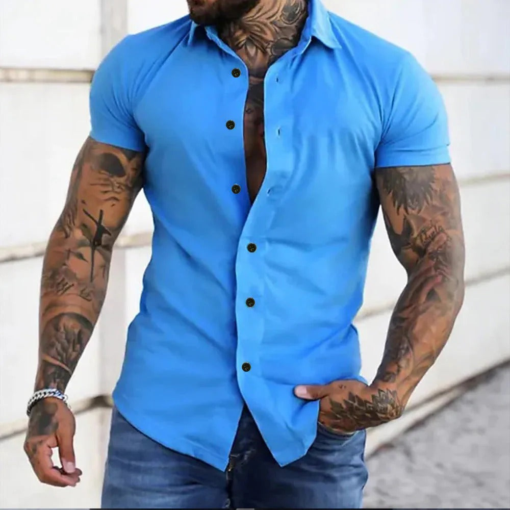 Men's Slim-Fit Short-Sleeve Shirt