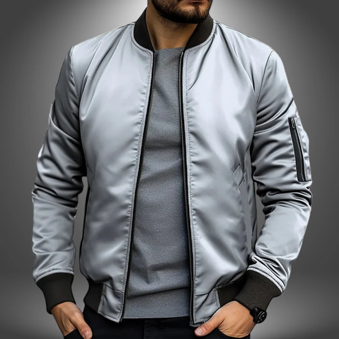 Men's Zip-Front Bomber Jacket