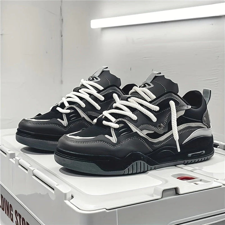 Men’s Multi-Layered Sneakers with Textured Outsole