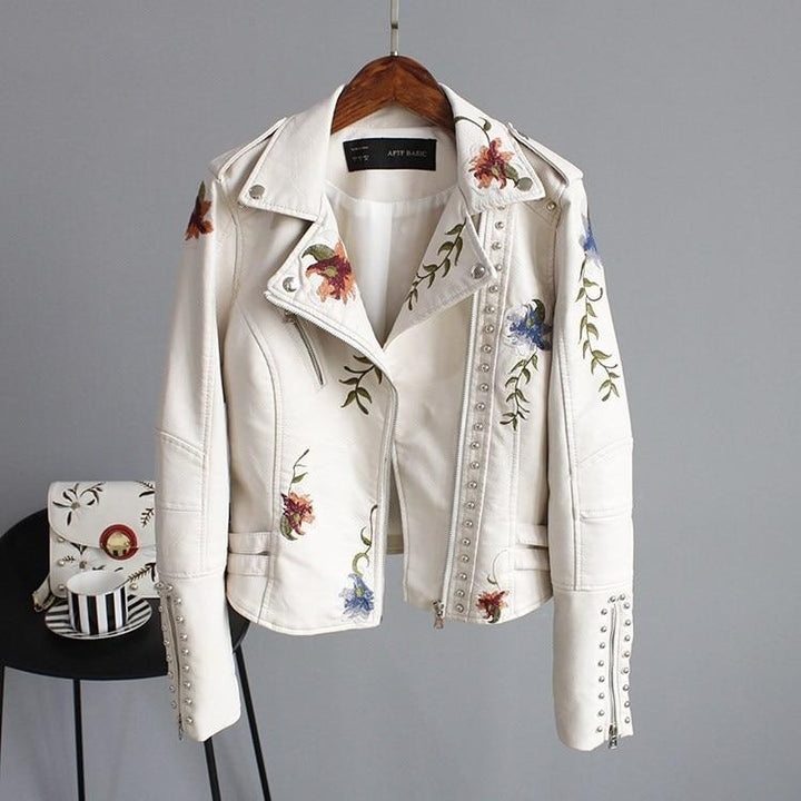 Women’s Studded Jacket with Floral Embroidery