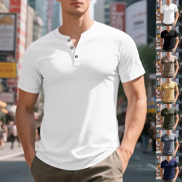 Men's Short Sleeve Henley T-Shirt
