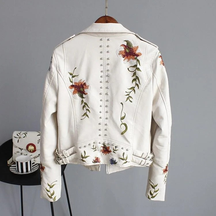 Women’s Studded Jacket with Floral Embroidery