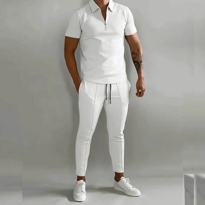Men’s Polo and Slim-Fit Trouser Set