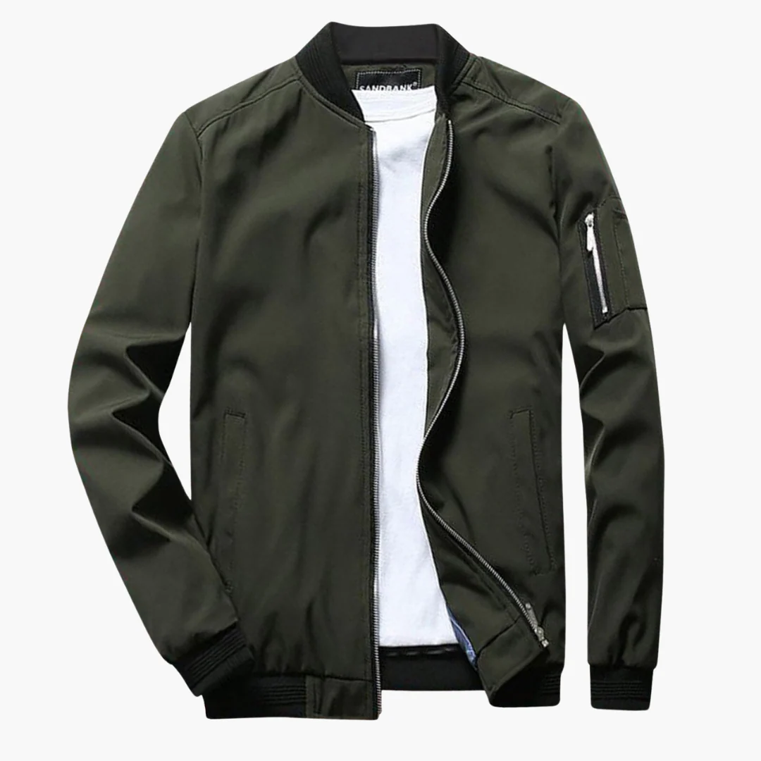 Men's Bomber Jacket with Zippered Pocket