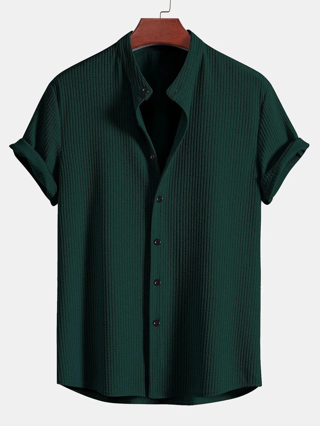 Men’s Short-Sleeve Band Collar Shirt
