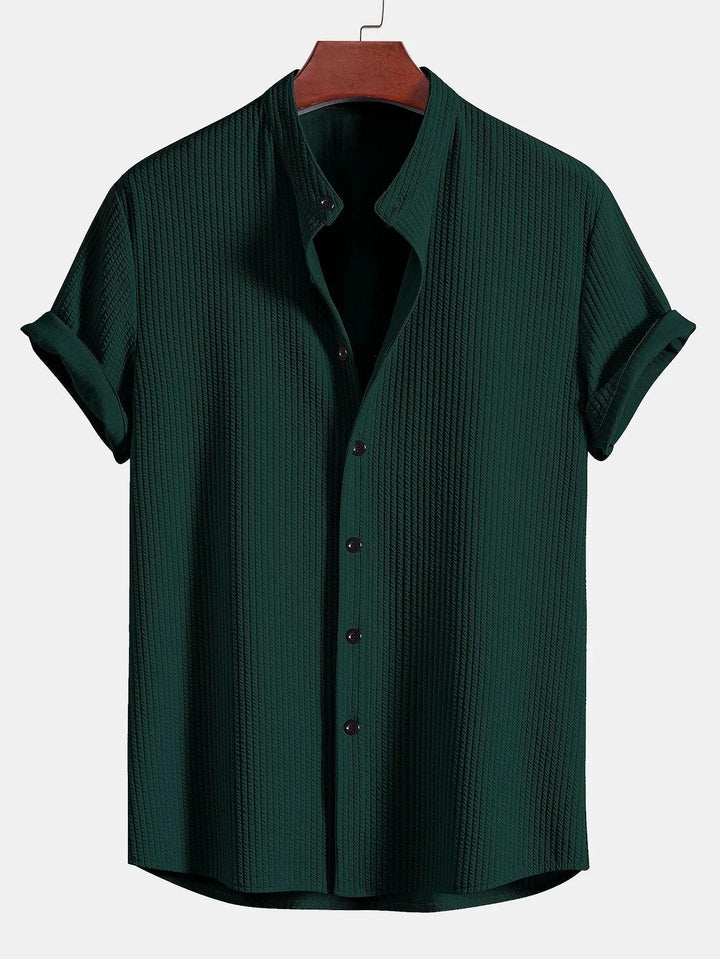 Men’s Short-Sleeve Band Collar Shirt