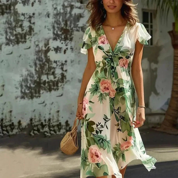Women's Floral Print Midi Dress