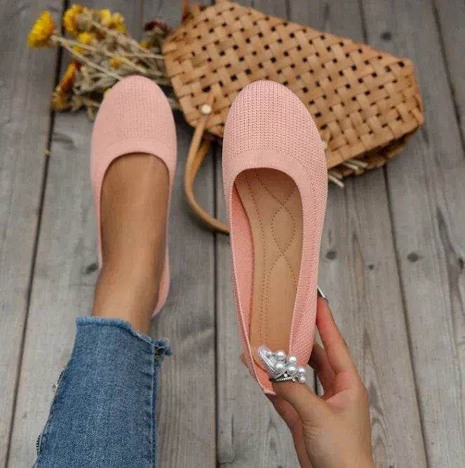 Women’s Round Toe Slip-On Knit Shoes