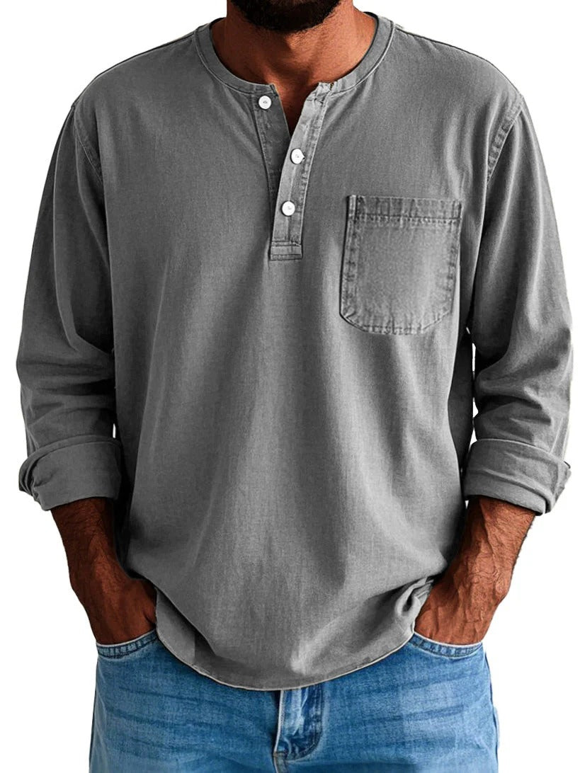 Men’s Long-Sleeve Henley Shirt