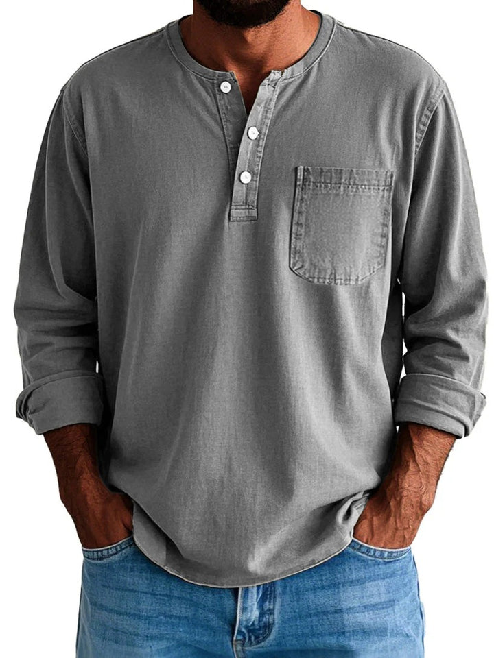 Men’s Long-Sleeve Henley Shirt