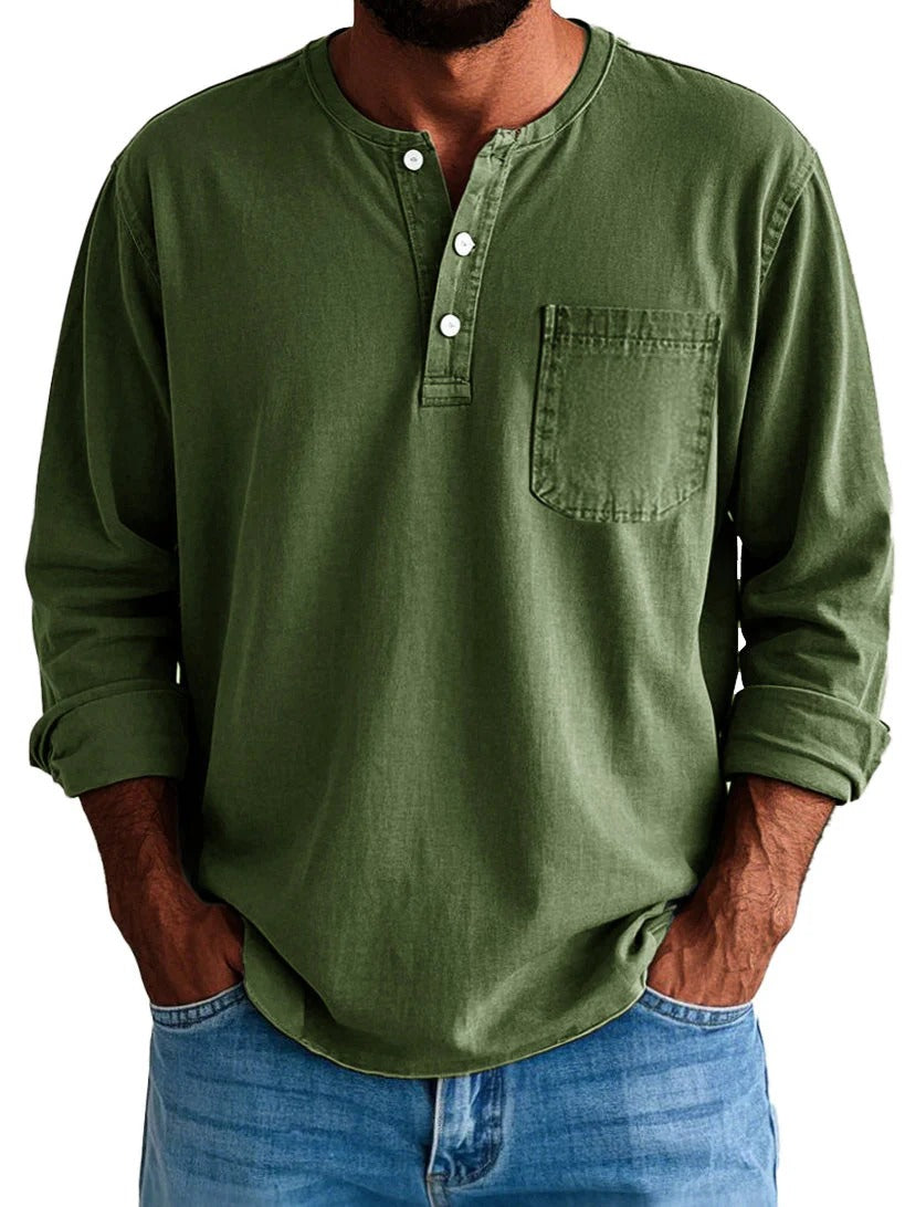 Men’s Long-Sleeve Henley Shirt