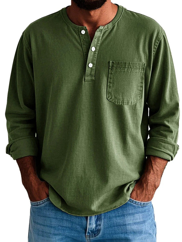 Men’s Long-Sleeve Henley Shirt