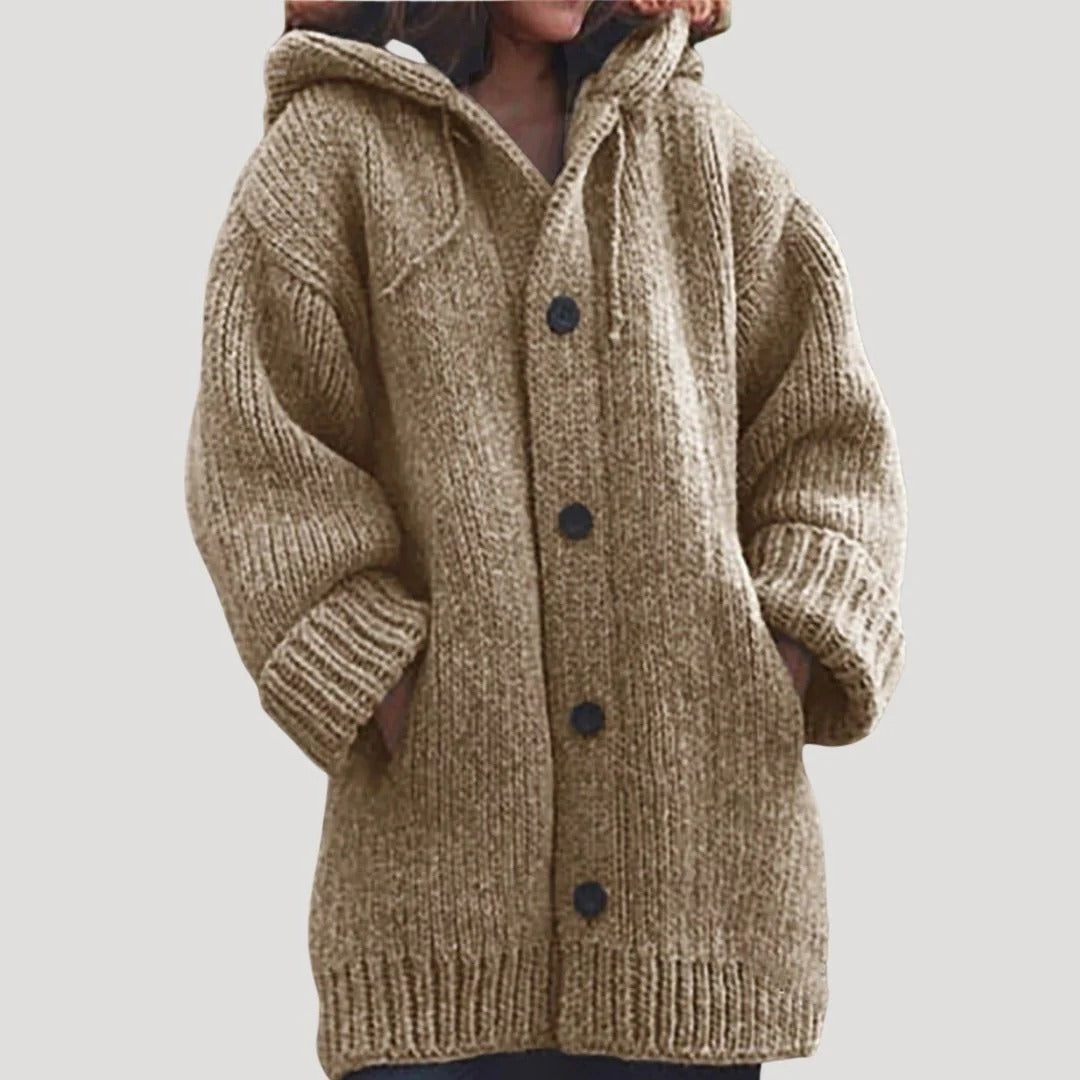 Women's Hooded Chunky-Knit Cardigan