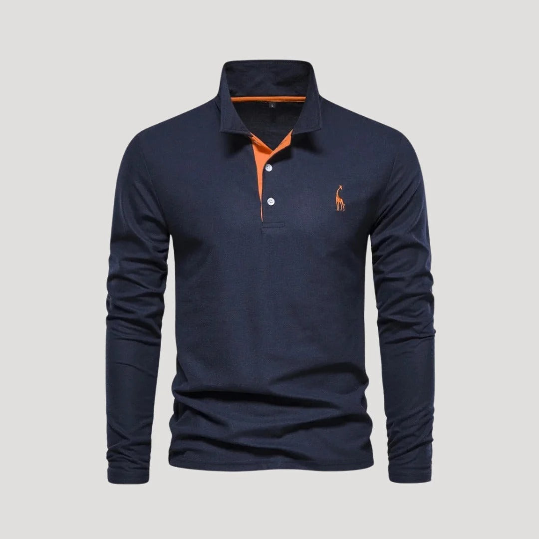 Men’s Slim-Fit Long-Sleeve Polo Shirt
