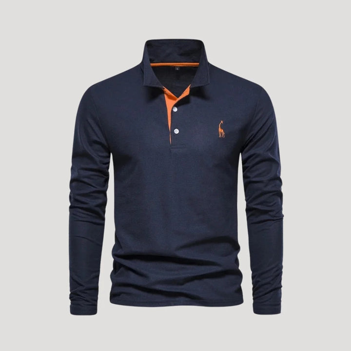 Men’s Slim-Fit Long-Sleeve Polo Shirt