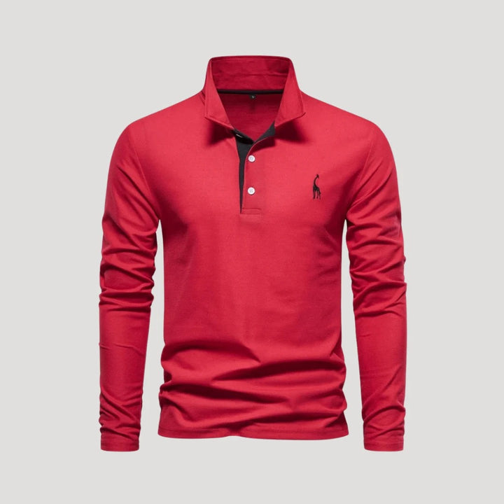 Men’s Slim-Fit Long-Sleeve Polo Shirt