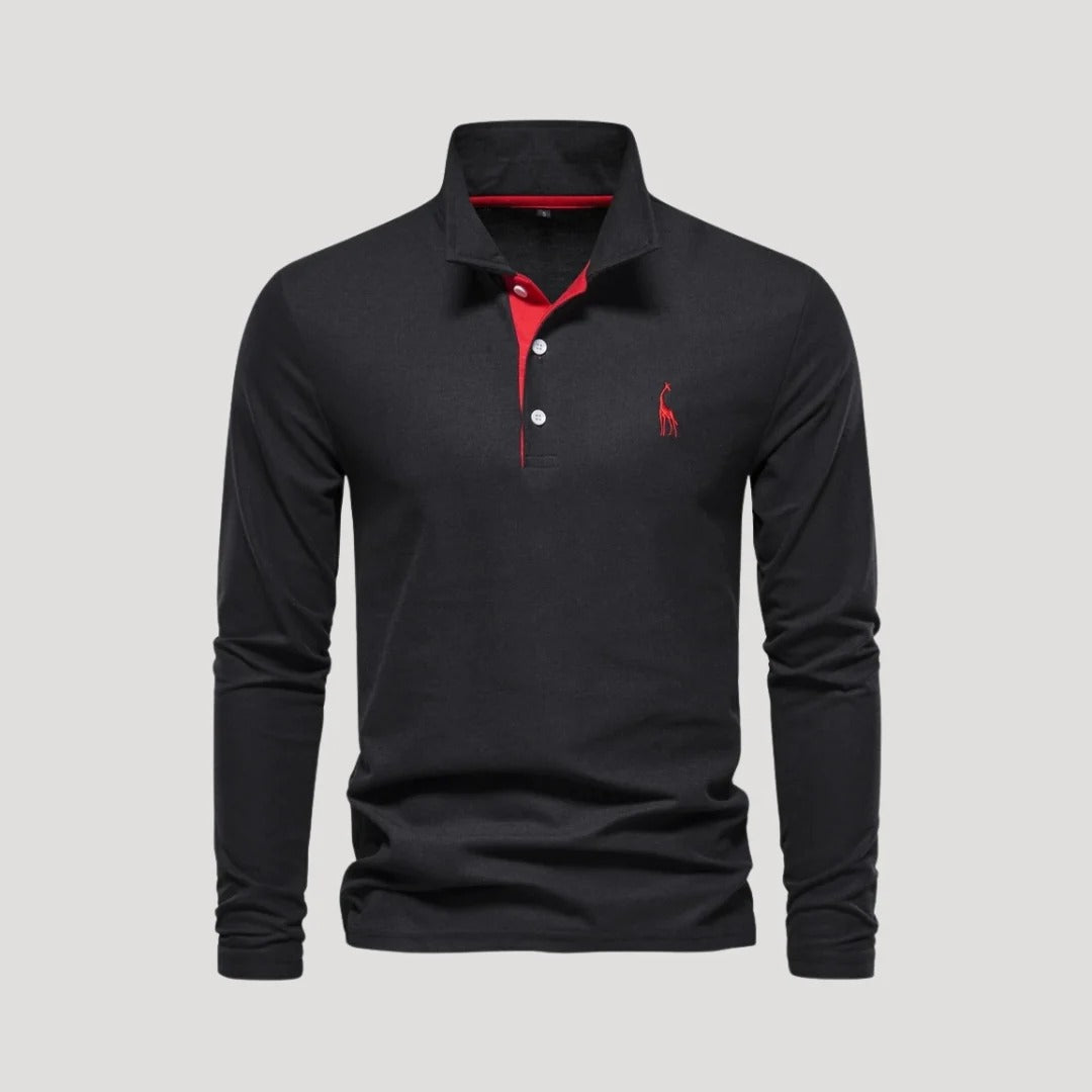Men’s Slim-Fit Long-Sleeve Polo Shirt