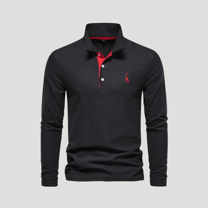 Men’s Slim-Fit Long-Sleeve Polo Shirt