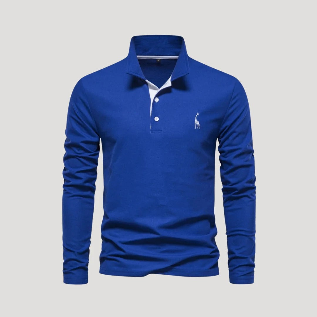 Men’s Slim-Fit Long-Sleeve Polo Shirt