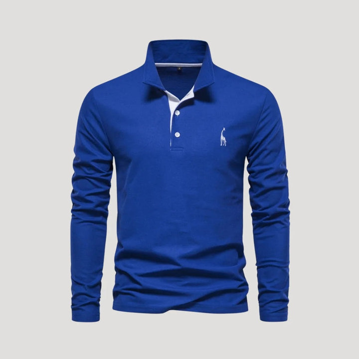 Men’s Slim-Fit Long-Sleeve Polo Shirt