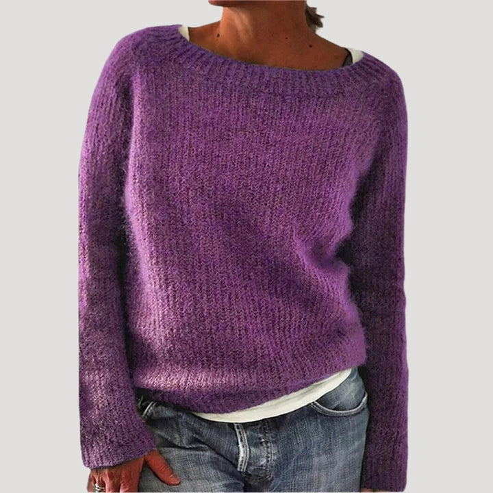 Wide Boat Neck Raglan Sweater