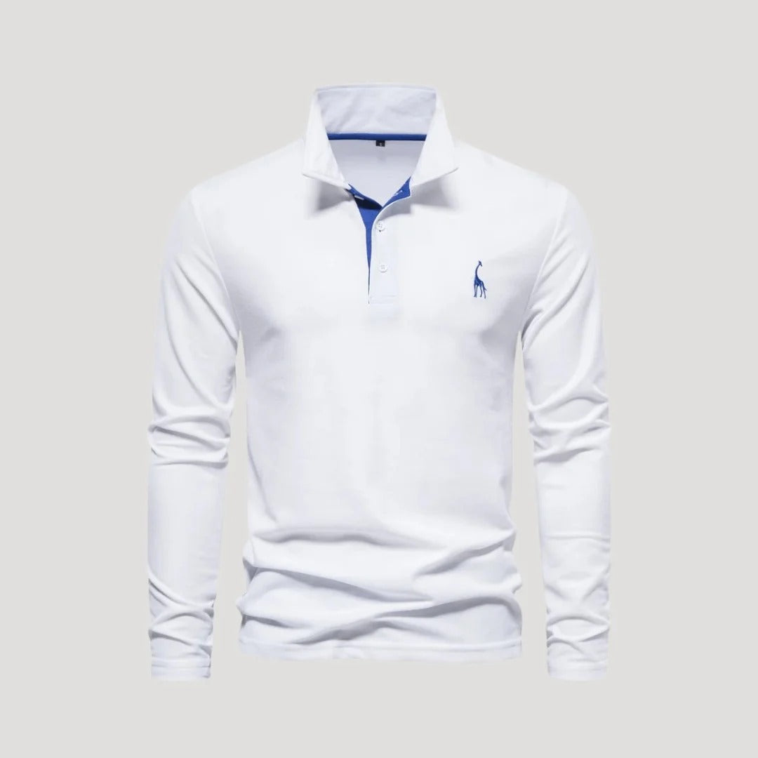 Men’s Slim-Fit Long-Sleeve Polo Shirt