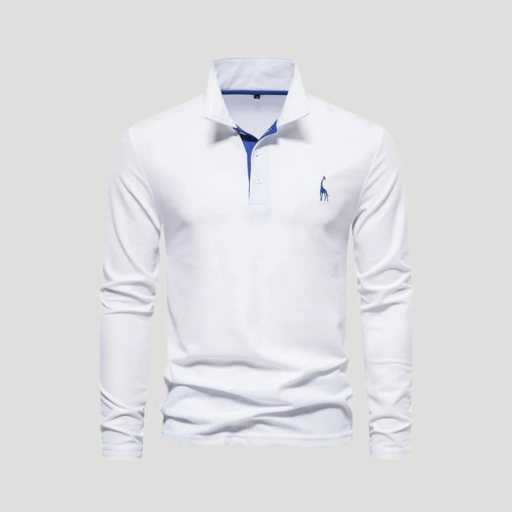 Men’s Slim-Fit Long-Sleeve Polo Shirt