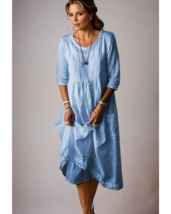 Women's Double-Layered Hem Midi Dress