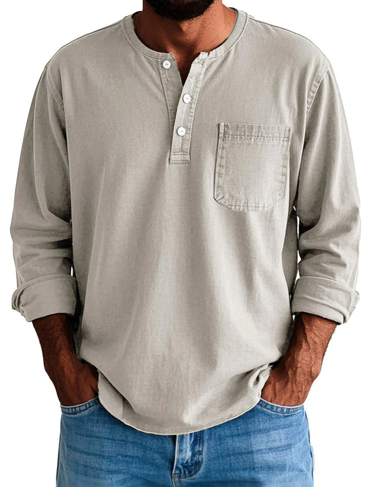 Men’s Long-Sleeve Henley Shirt