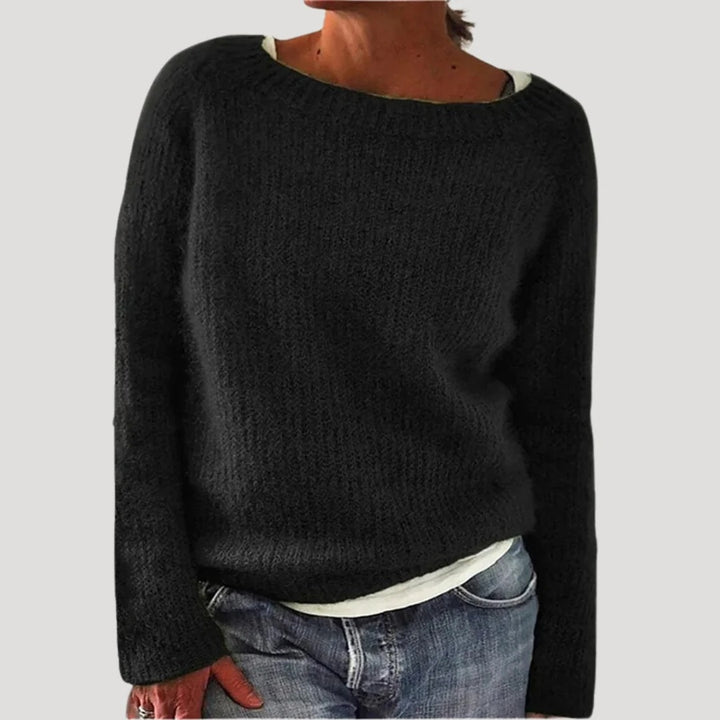 Wide Boat Neck Raglan Sweater
