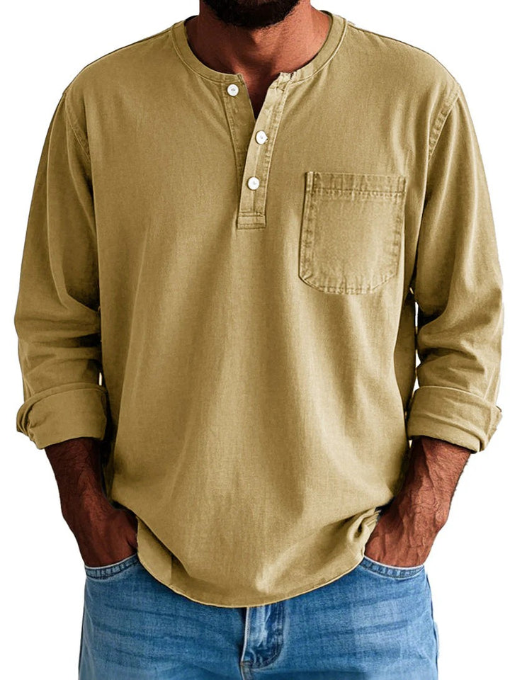 Men’s Long-Sleeve Henley Shirt