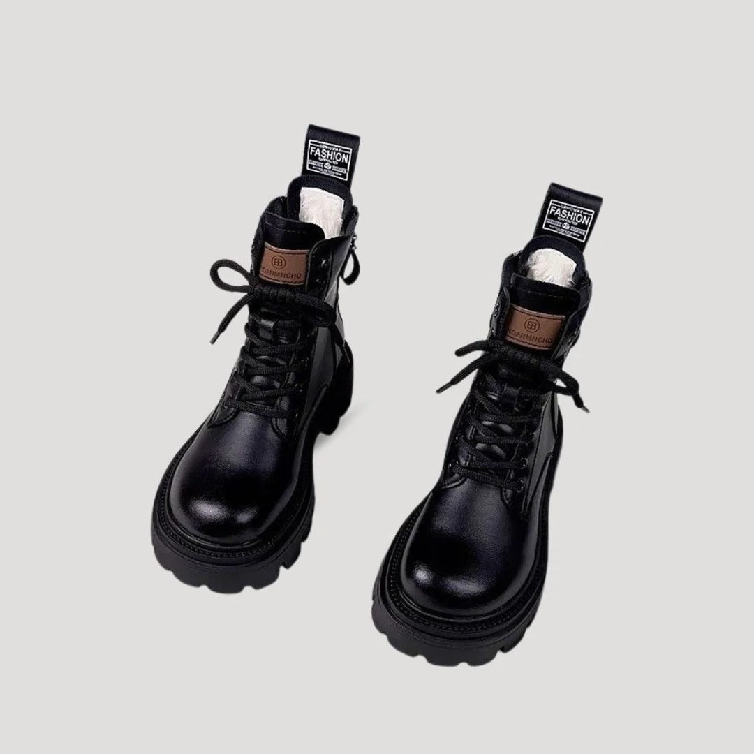 Women's Faux-Fur Lined Lace-Up Ankle Boots