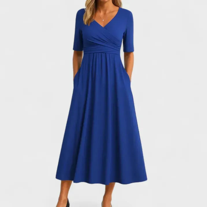 Women’s Midi Dress with Wrap Bodice