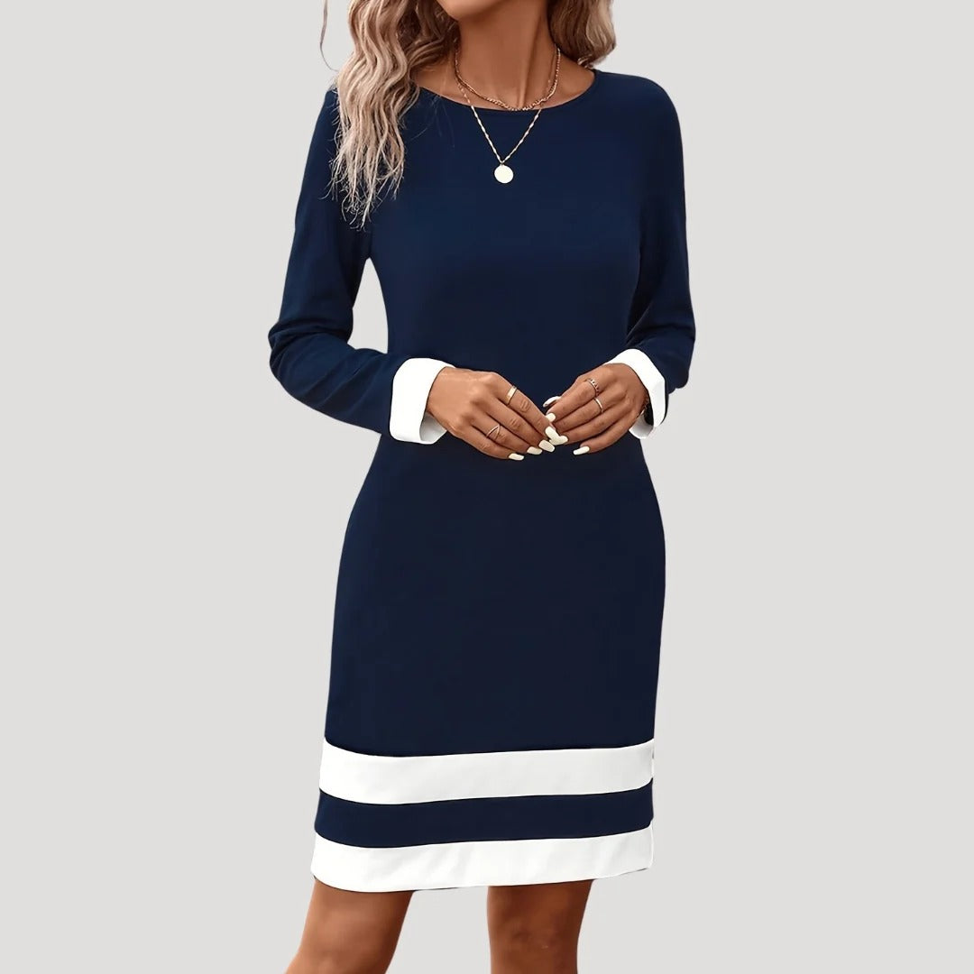 Women's Long-Sleeve Mini Shift Dress