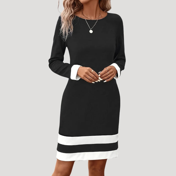 Women's Long-Sleeve Mini Shift Dress