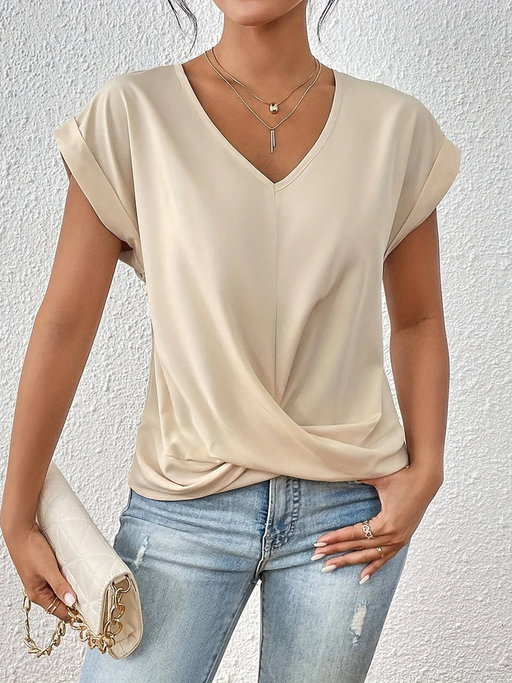 Women’s V-Neck Twist-Hem T-Shirt