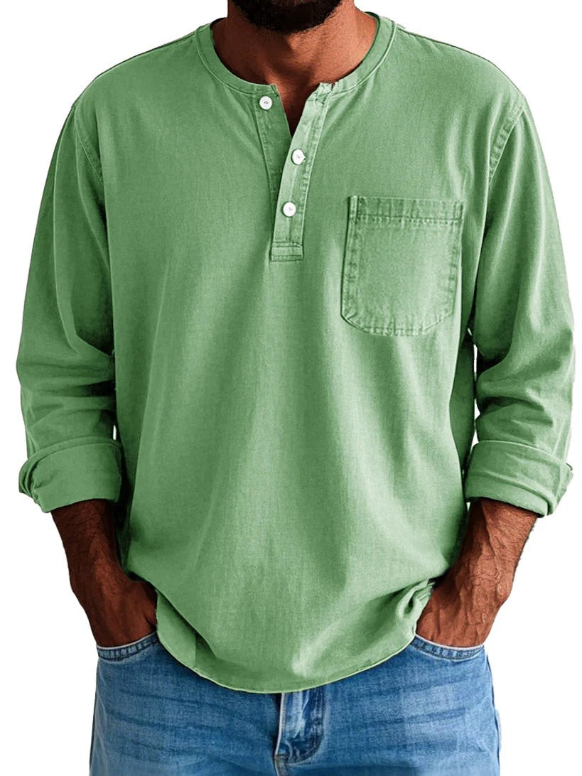 Men’s Long-Sleeve Henley Shirt