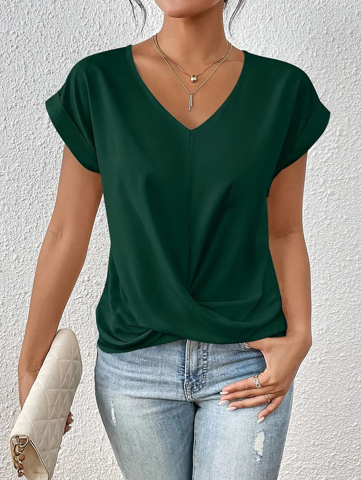Women’s V-Neck Twist-Hem T-Shirt