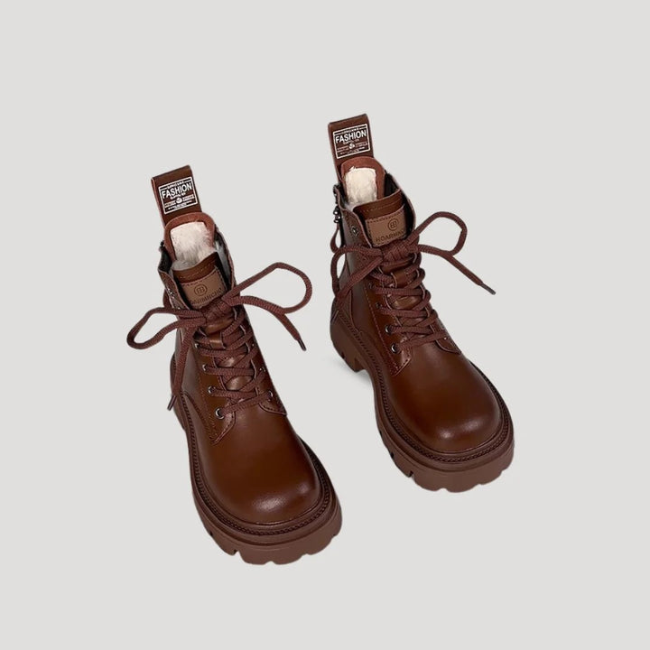 Women's Faux-Fur Lined Lace-Up Ankle Boots