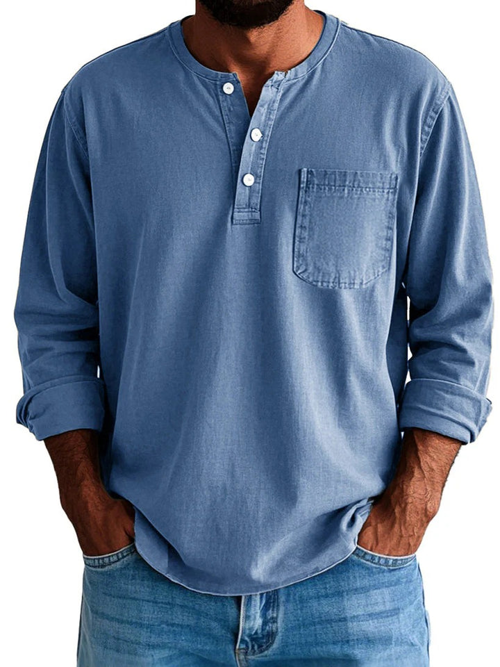 Men’s Long-Sleeve Henley Shirt