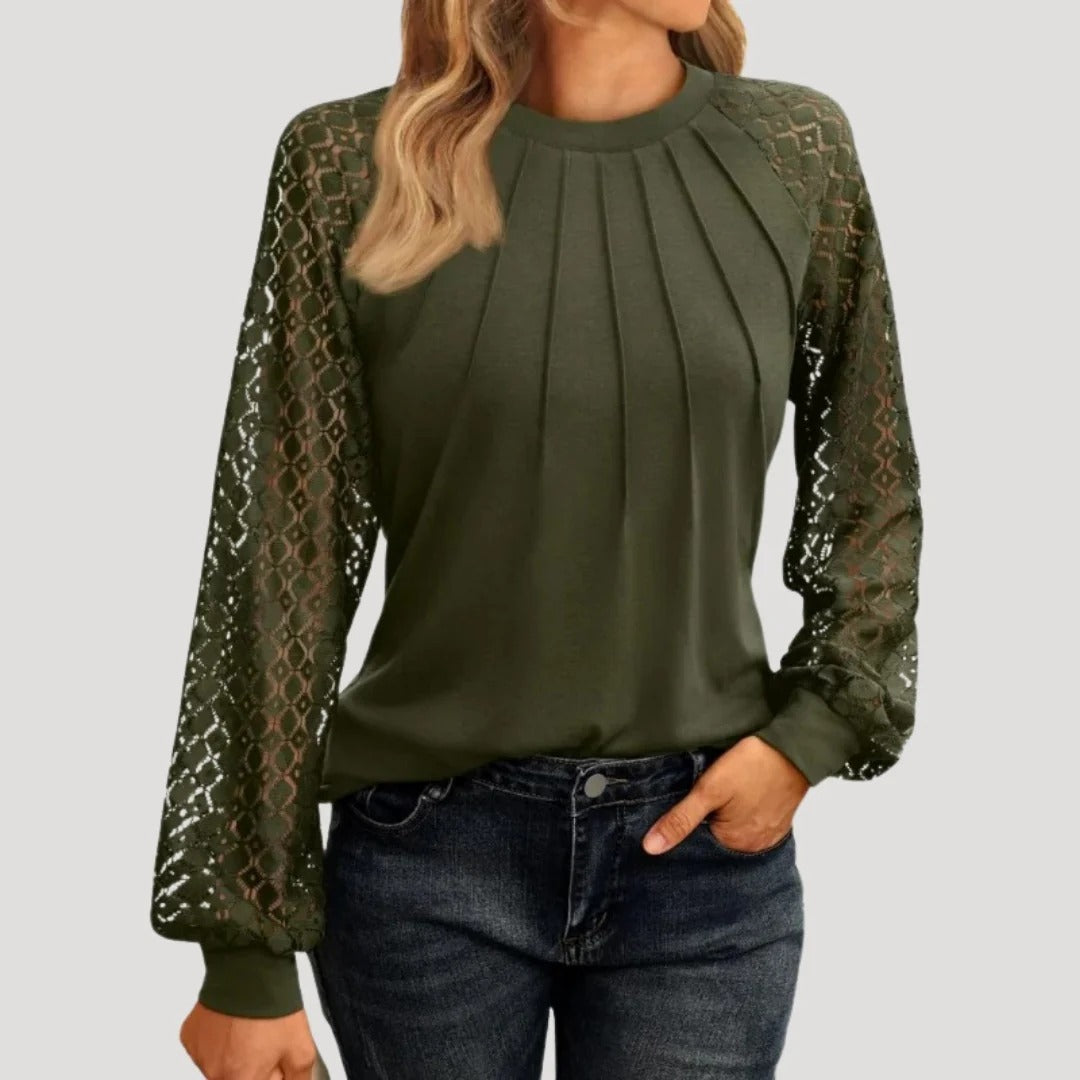 Women’s Pleated Long Sleeve Top