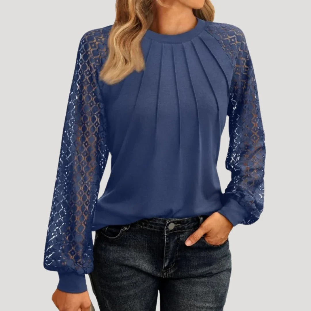 Women’s Pleated Long Sleeve Top