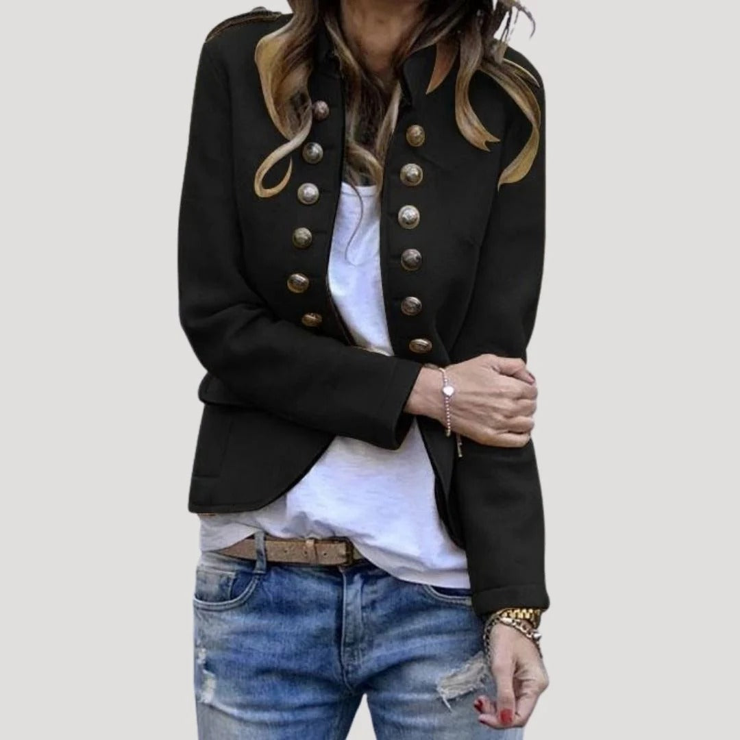 Women's Military-Inspired Double-Breasted Blazer