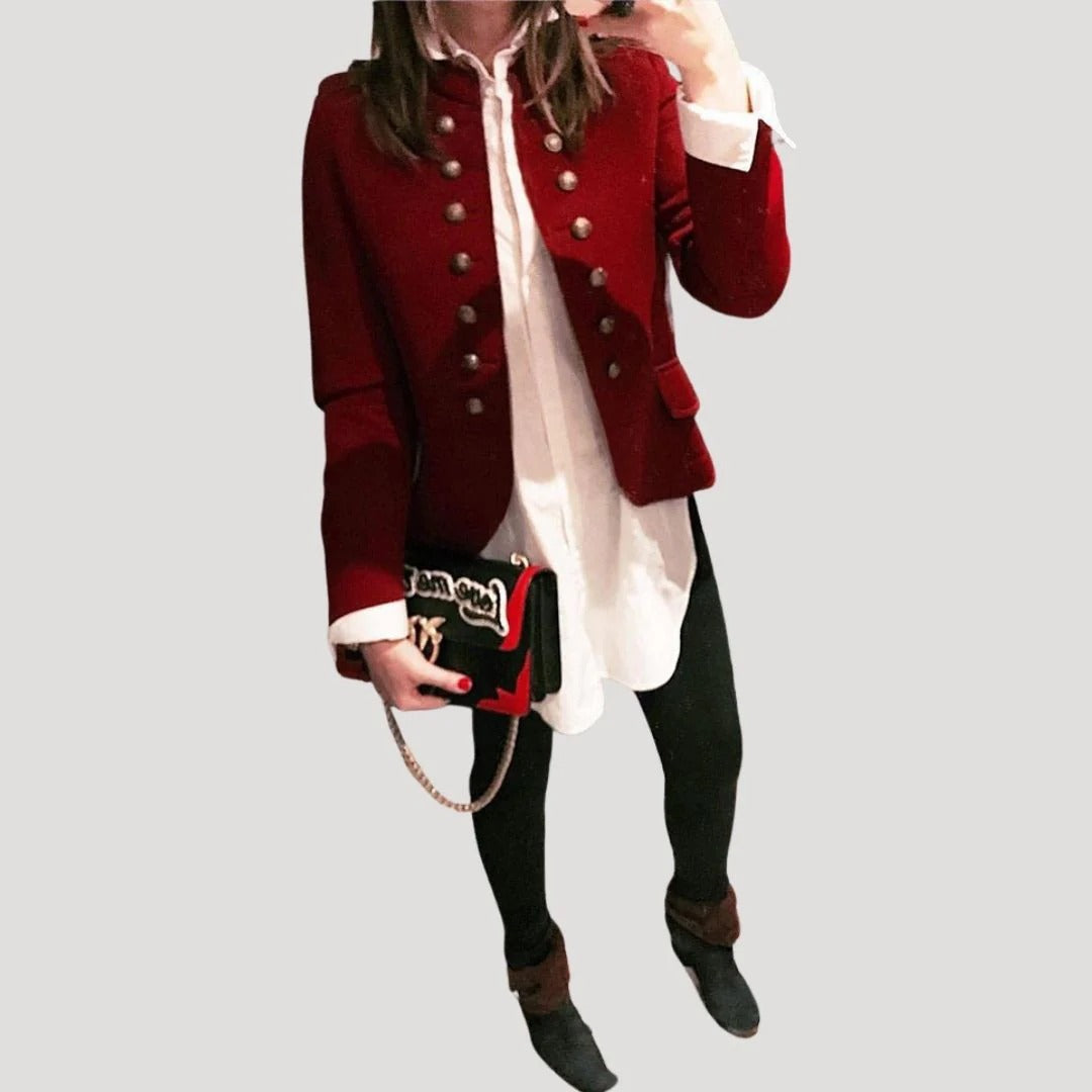 Women's Military-Inspired Double-Breasted Blazer