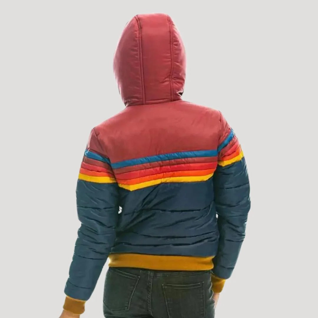 Women's Multi-Stripe Quilted Puffer Jacket