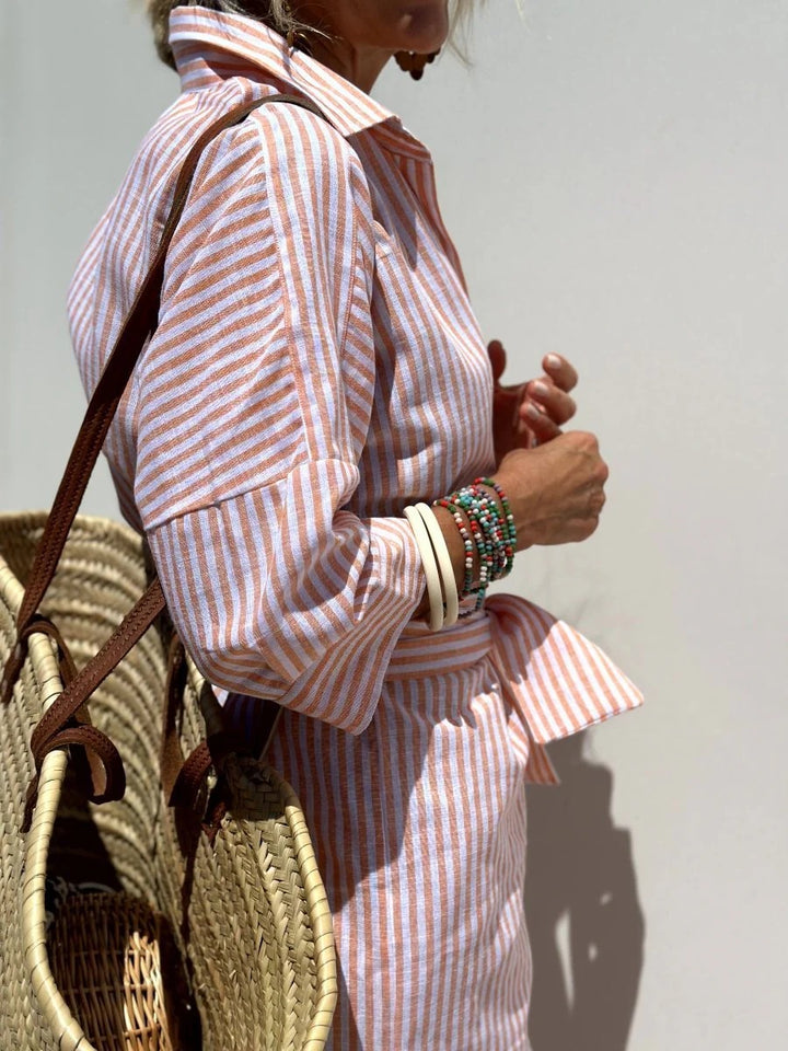 Women's Striped Midi Shirtdress
