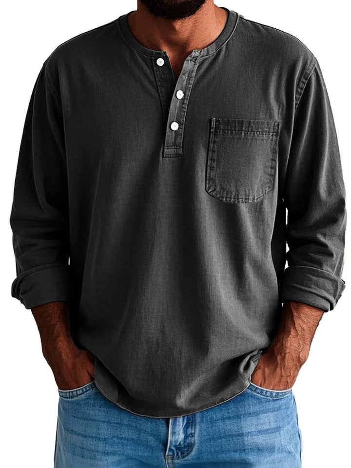 Men’s Long-Sleeve Henley Shirt