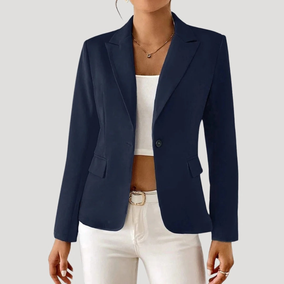 Women’s Single-Button Blazer with Notched Lapel
